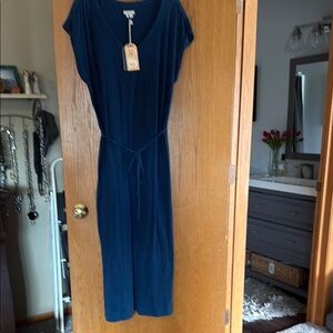 Fat Face Blue Crew Neck Dolman Sleeve Dress